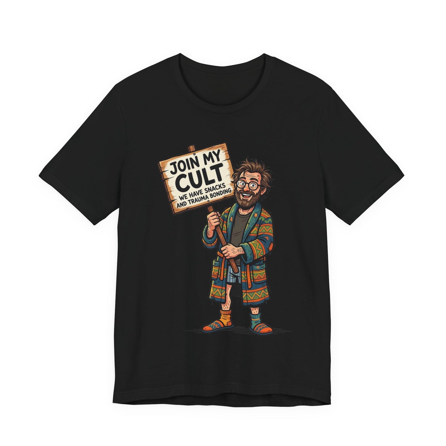 Join My Cult Snacks and Trauma Bonding Funny Burnout Shirt | Khai Studio