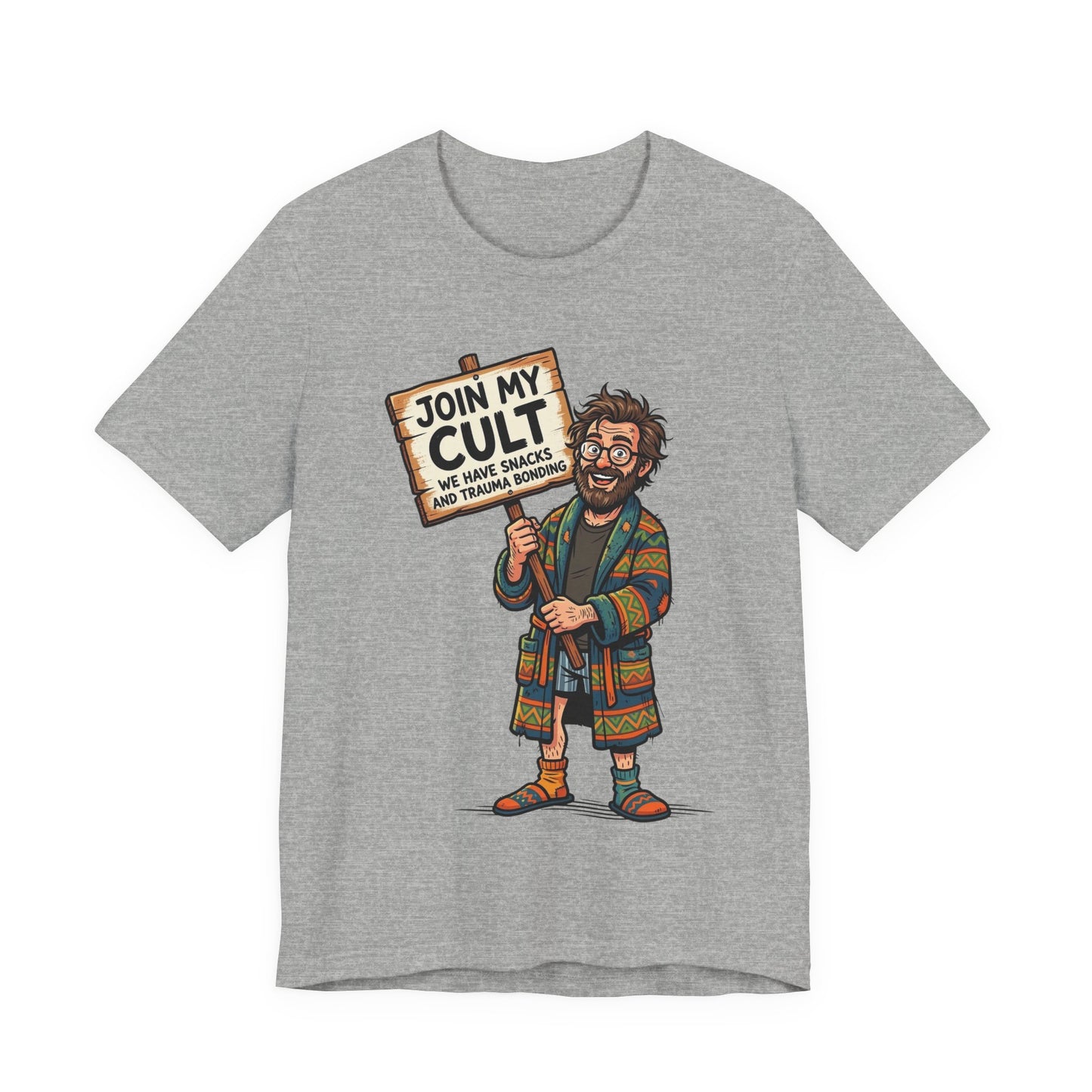 Join My Cult Snacks and Trauma Bonding Funny Burnout Shirt | Khai Studio