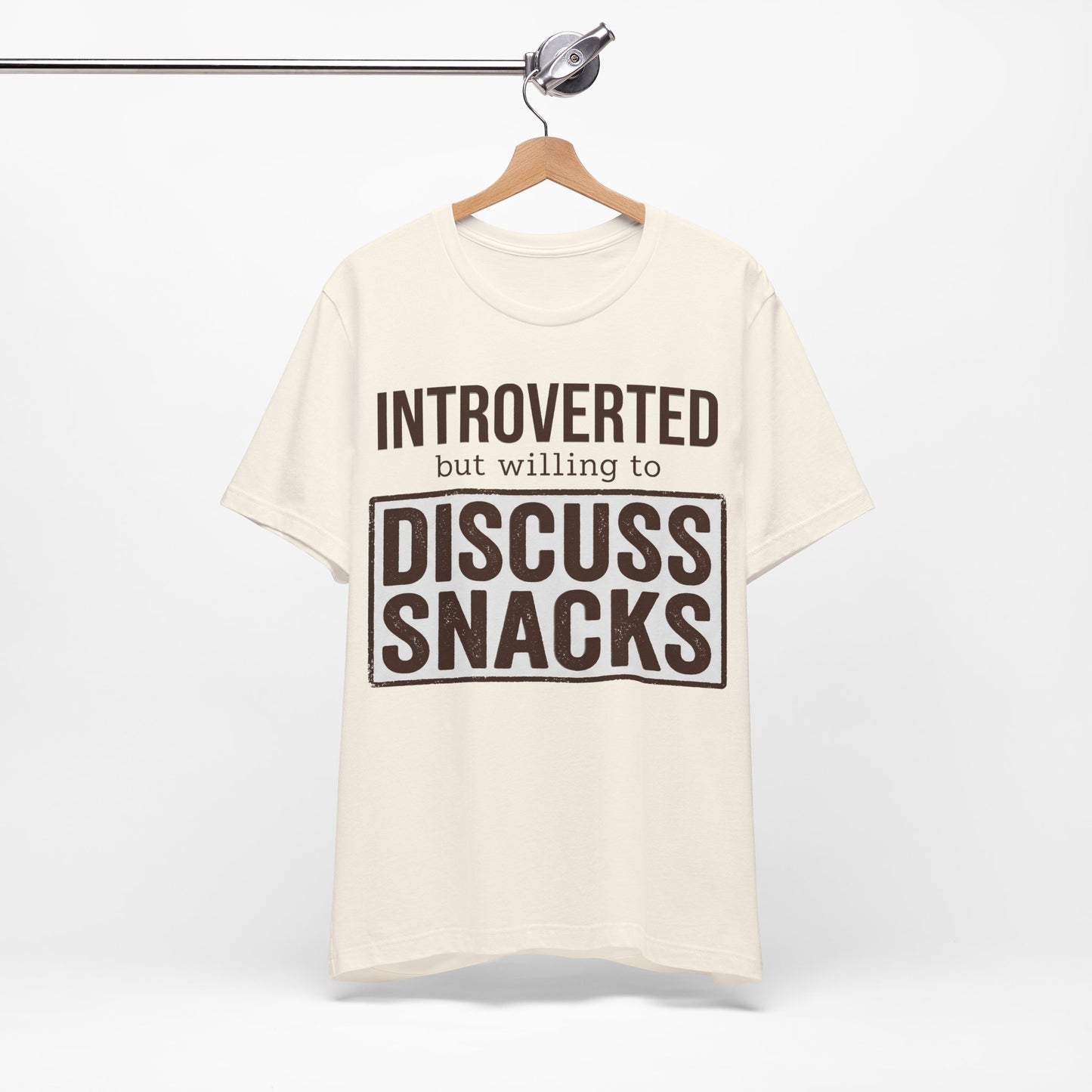 Introverted but Willing to Snack graphic on Bella+Canvas 3001 unisex tee