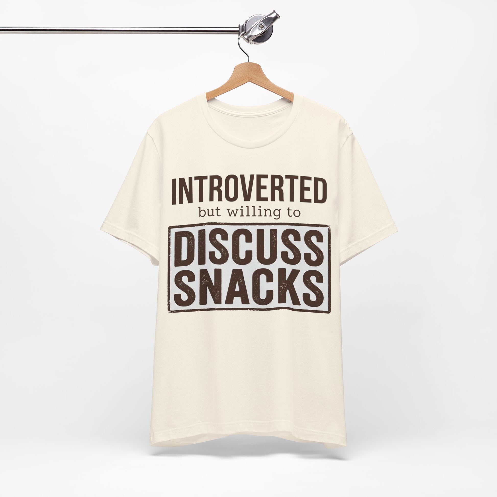 Introverted but Willing to Snack graphic on Bella+Canvas 3001 unisex tee