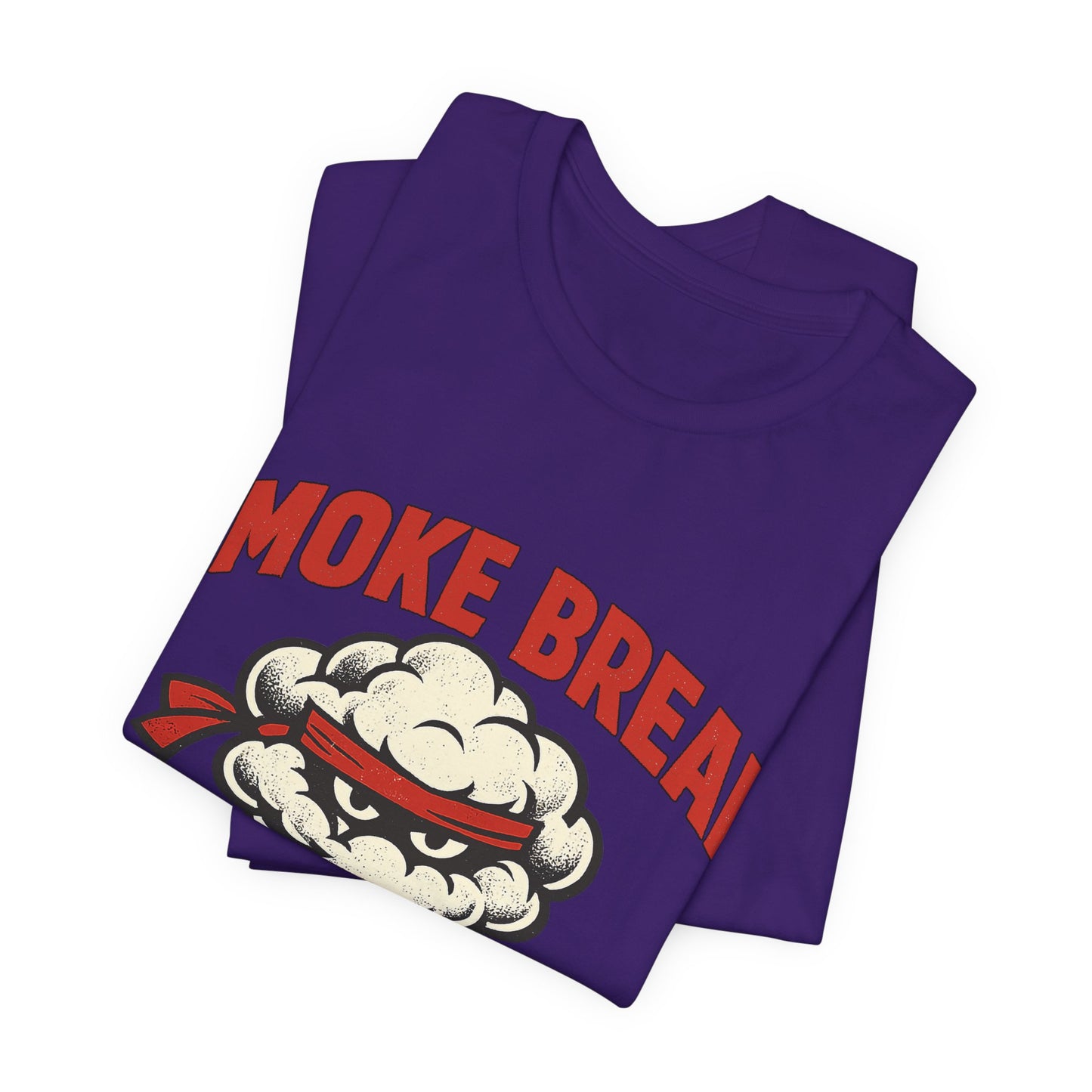 Smoke Break Ask Again Later funny ninja office shirt on Bella+Canvas 3001, lifestyle view