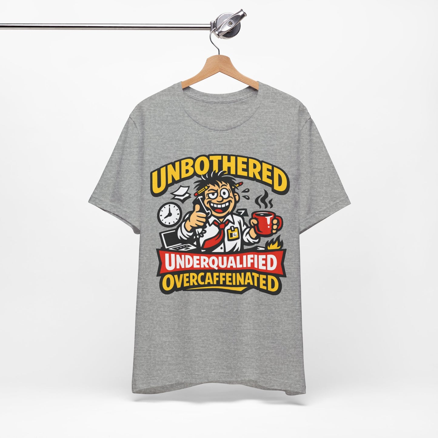 Unbothered Underqualified Overcaffeinated Funny Burnout Shirt | Khai Studio
