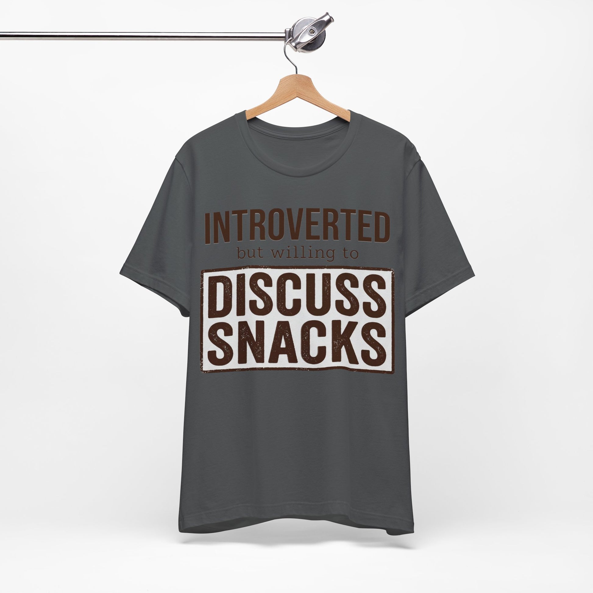 Introverted but Willing to Snack graphic on Bella+Canvas 3001 unisex tee