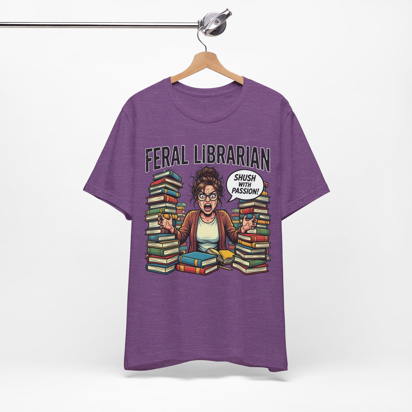 Feral Librarian Shush With Passion Funny Burnout Shirt | Khai Studio