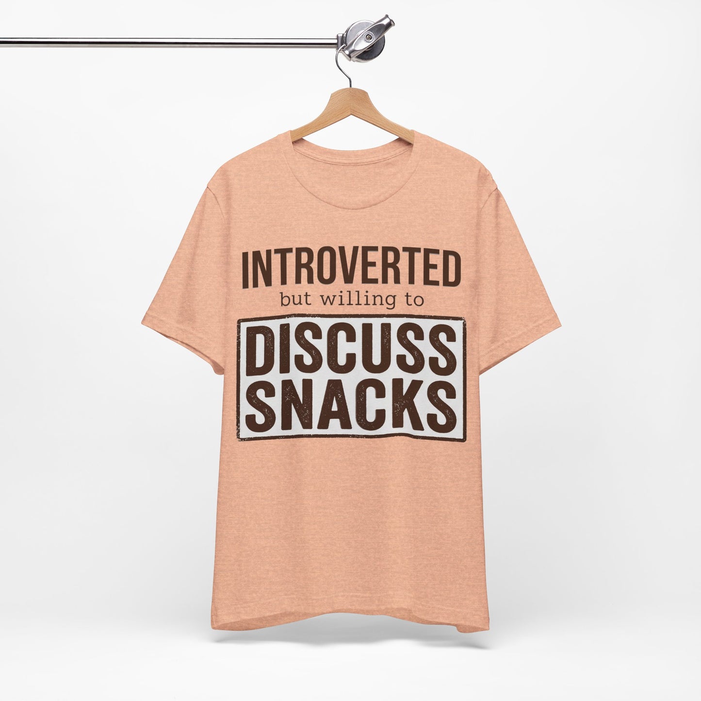 Introverted but Willing to Snack graphic on Bella+Canvas 3001 unisex tee