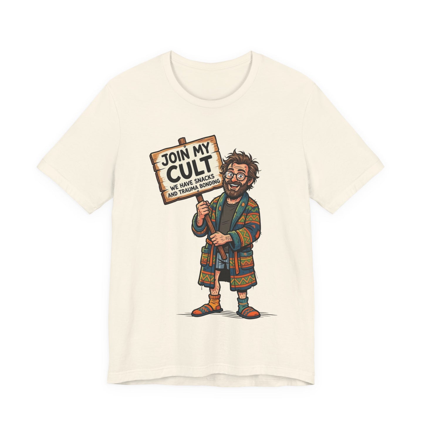 Join My Cult Snacks and Trauma Bonding Funny Burnout Shirt | Khai Studio