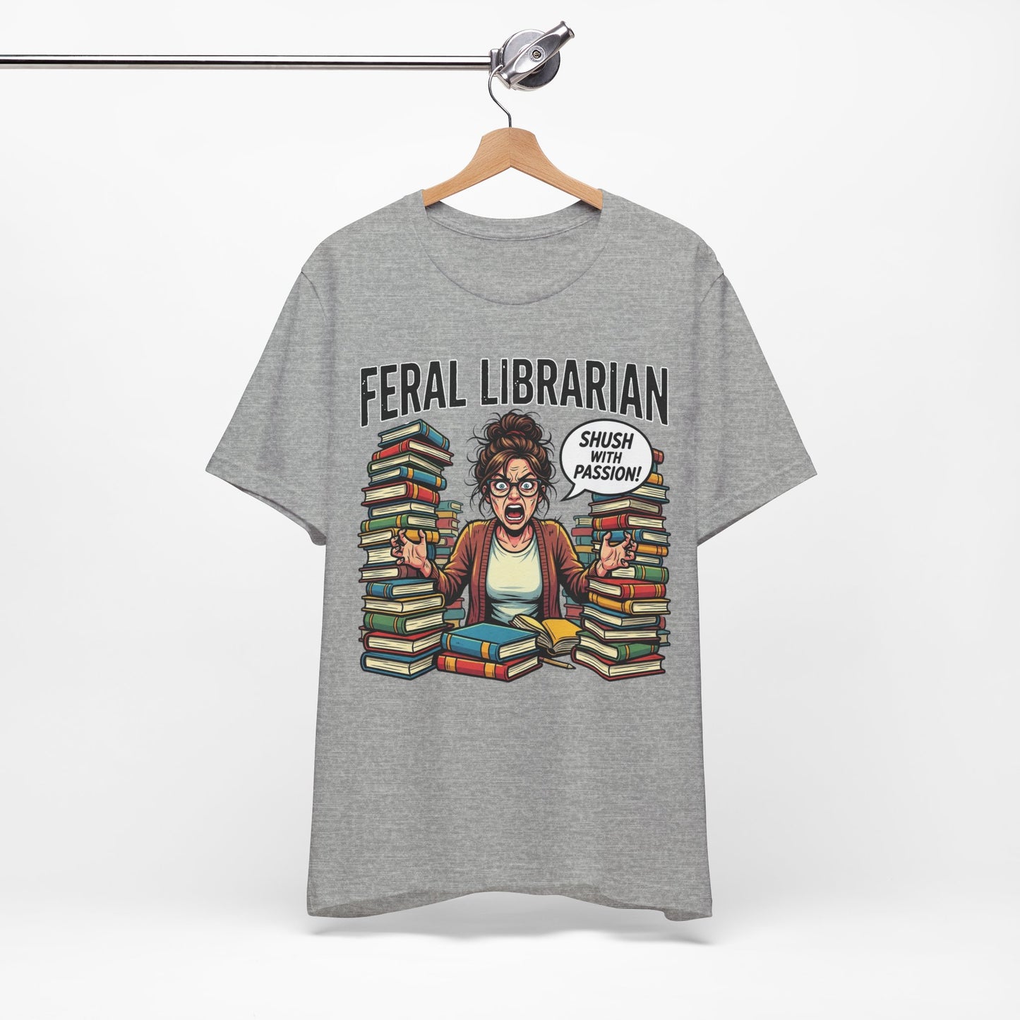 Feral Librarian Shush With Passion Funny Burnout Shirt | Khai Studio
