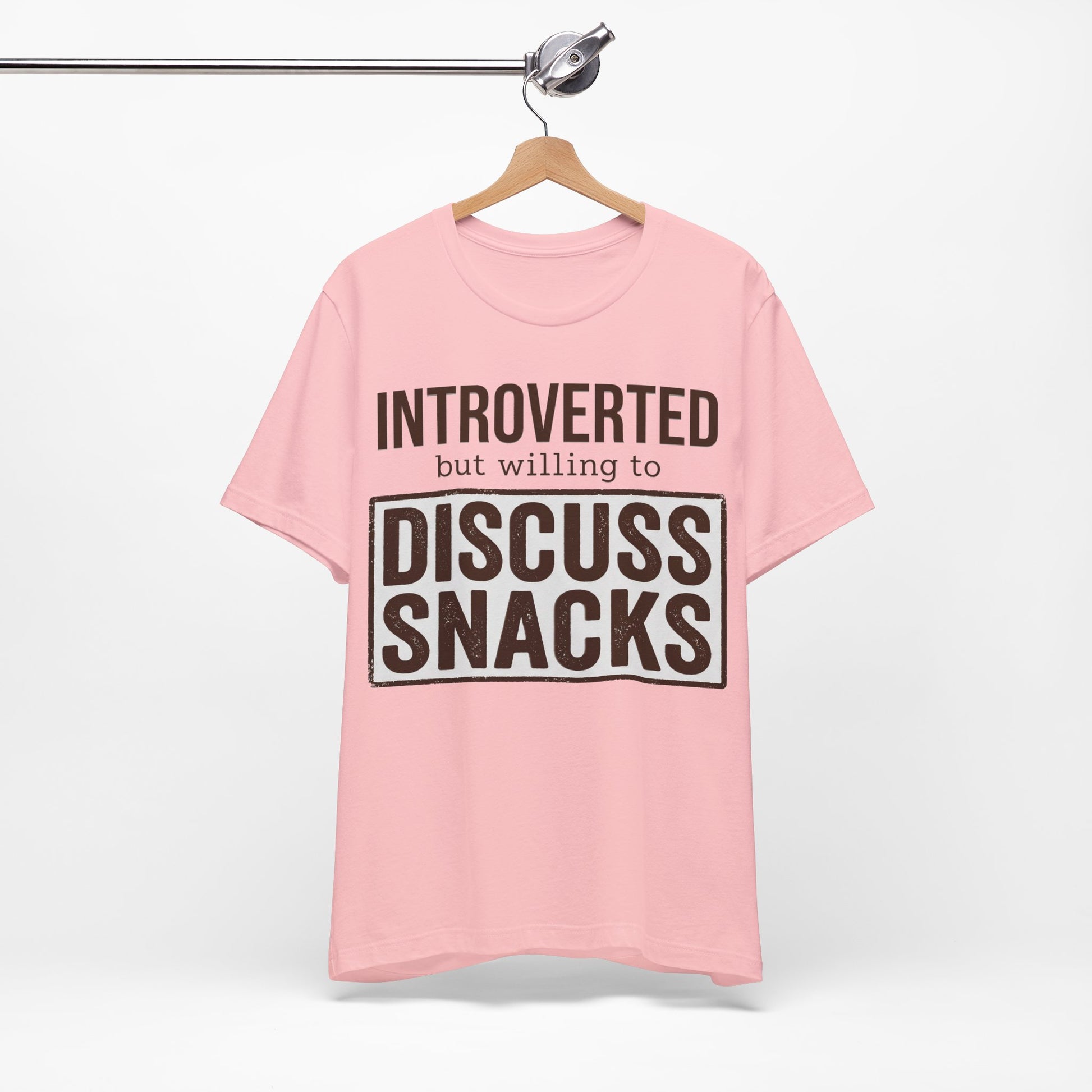 Introverted but Willing to Snack graphic on Bella+Canvas 3001 unisex tee