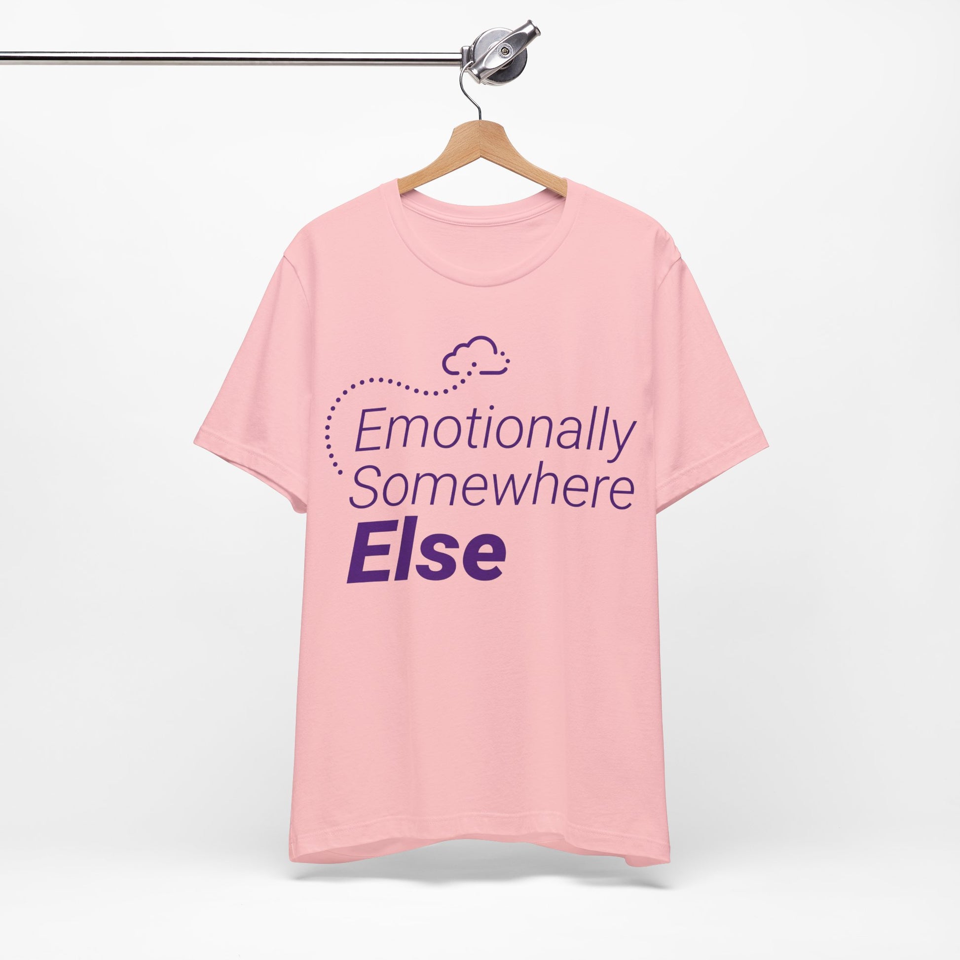 Emotionally Somewhere Else graphic on Bella+Canvas 3001 unisex tee