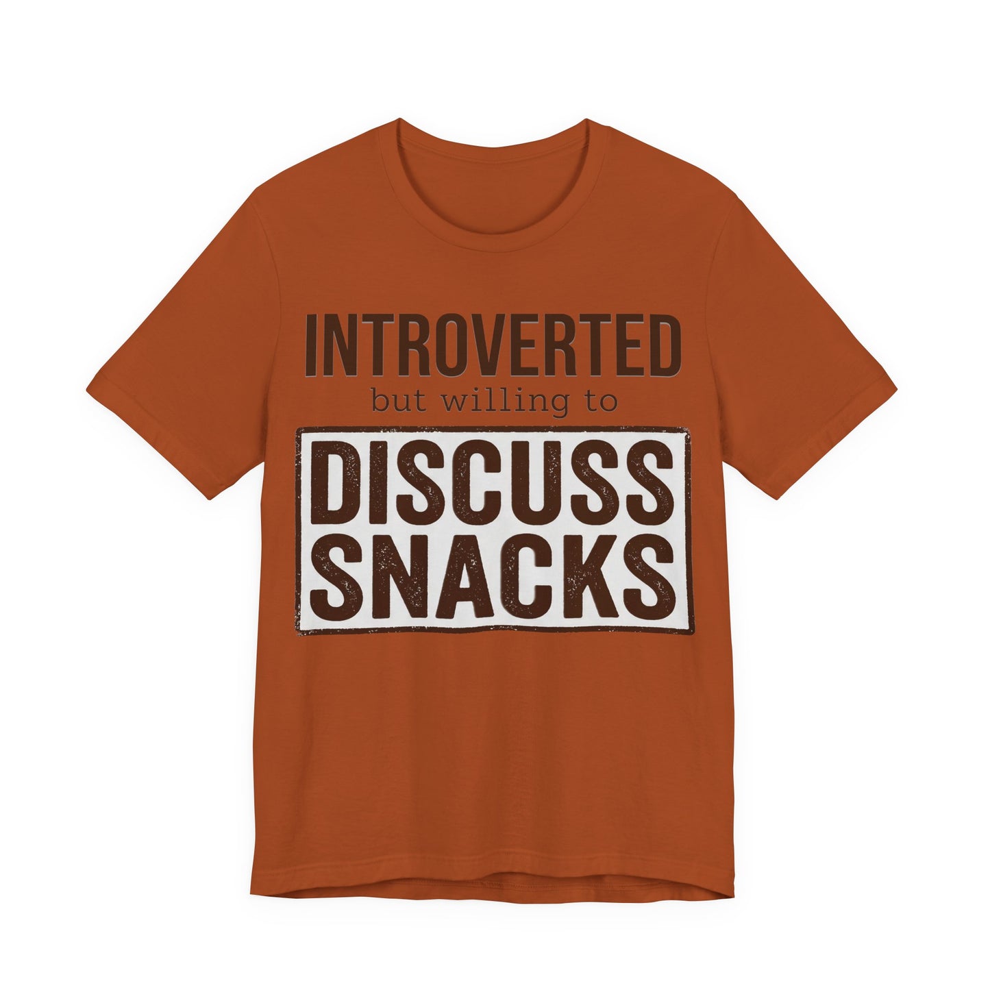 Autumn Bella+Canvas 3001 unisex tee with Introverted but Willing to Snack graphic