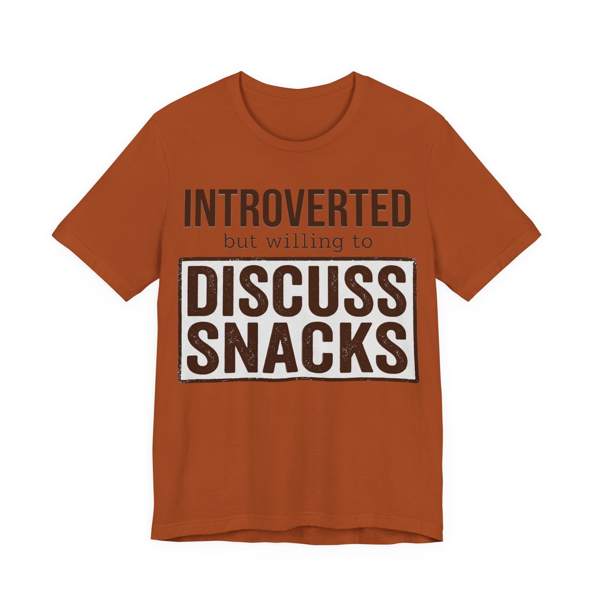 Autumn Bella+Canvas 3001 unisex tee with Introverted but Willing to Snack graphic