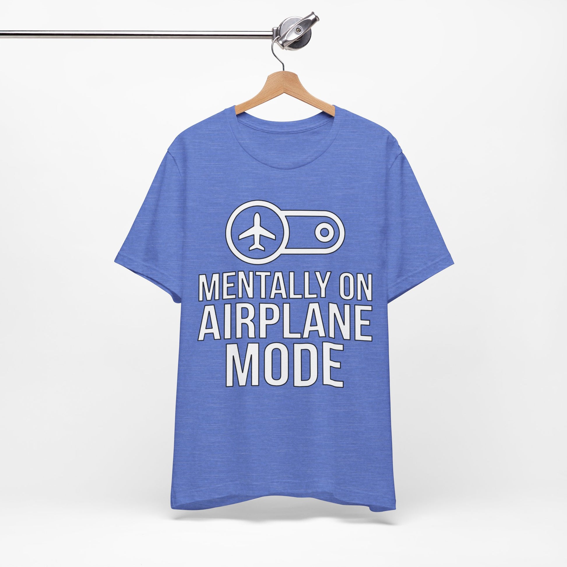 Mentally on Airplane Mode graphic on Bella+Canvas 3001 unisex tee