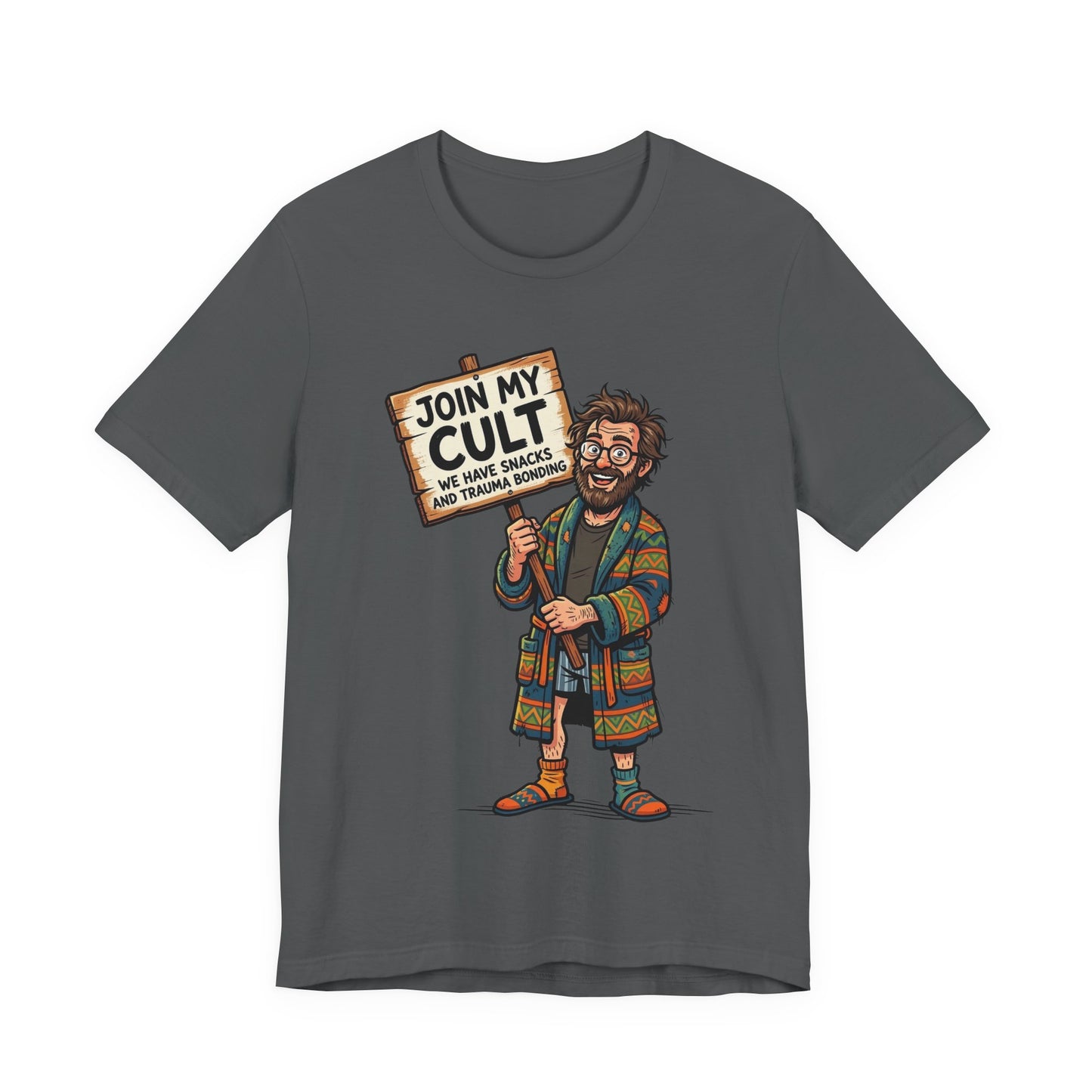 Join My Cult Snacks and Trauma Bonding Funny Burnout Shirt | Khai Studio