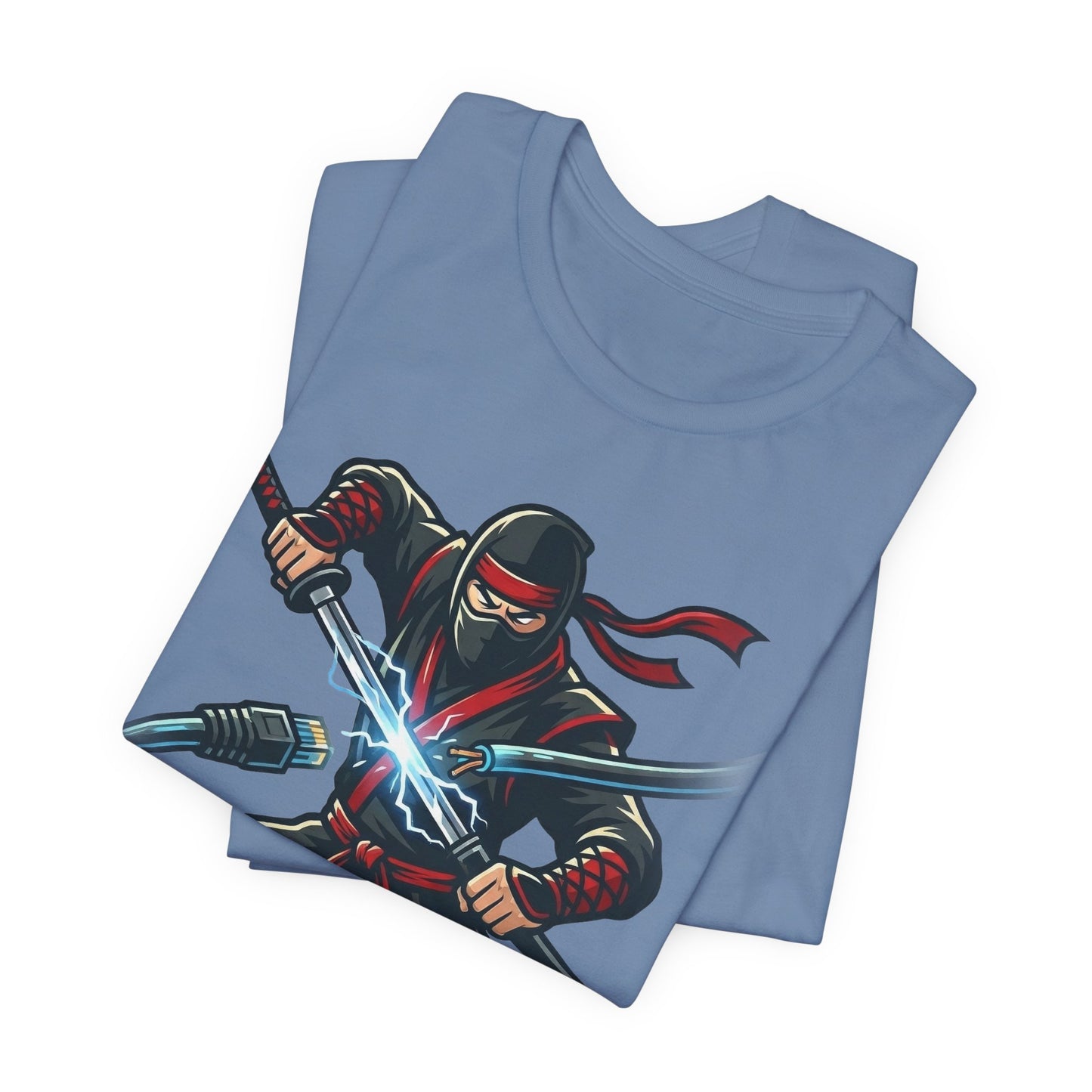 Athletic Heather Bella+Canvas 3001 unisex tee with I've Already Fixed It You Just Haven't Realized It Yet ninja design, flat lay