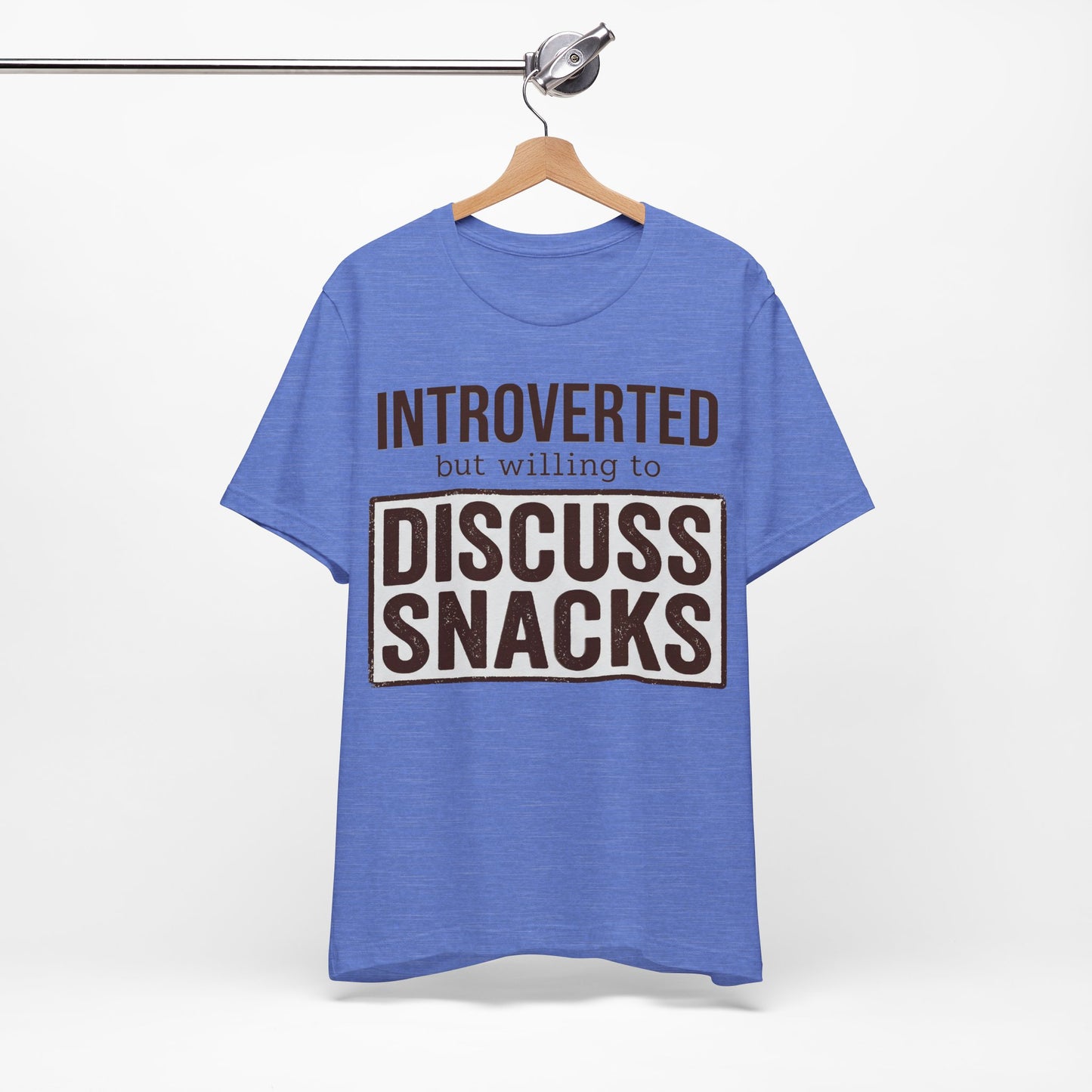 Introverted but Willing to Snack graphic on Bella+Canvas 3001 unisex tee