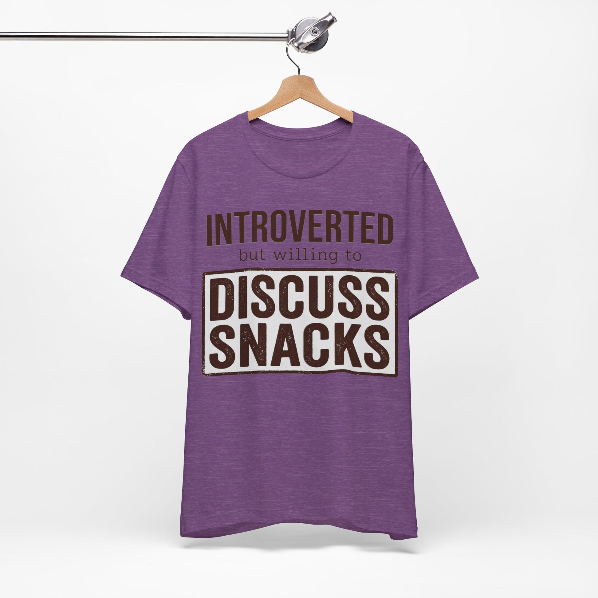 Introverted but Willing to Snack graphic on Bella+Canvas 3001 unisex tee