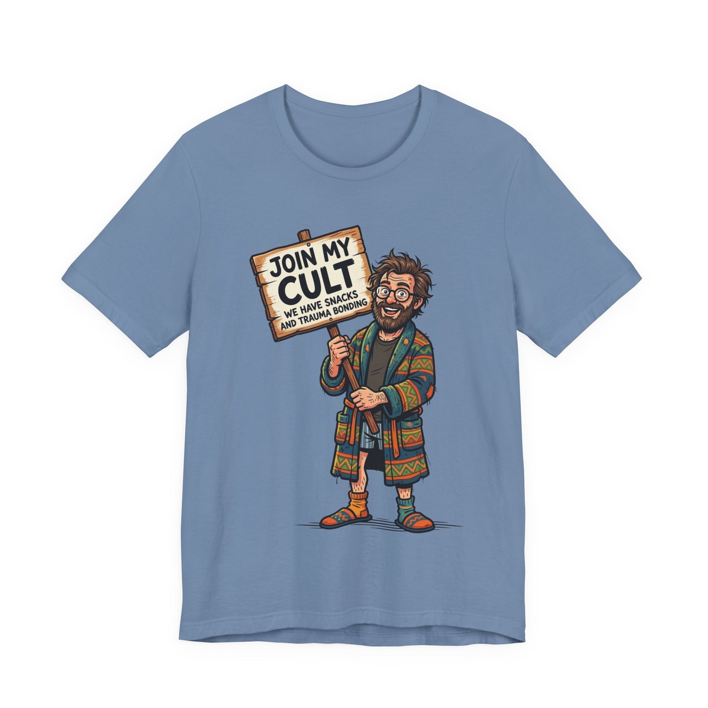 Join My Cult Snacks and Trauma Bonding Funny Burnout Shirt | Khai Studio