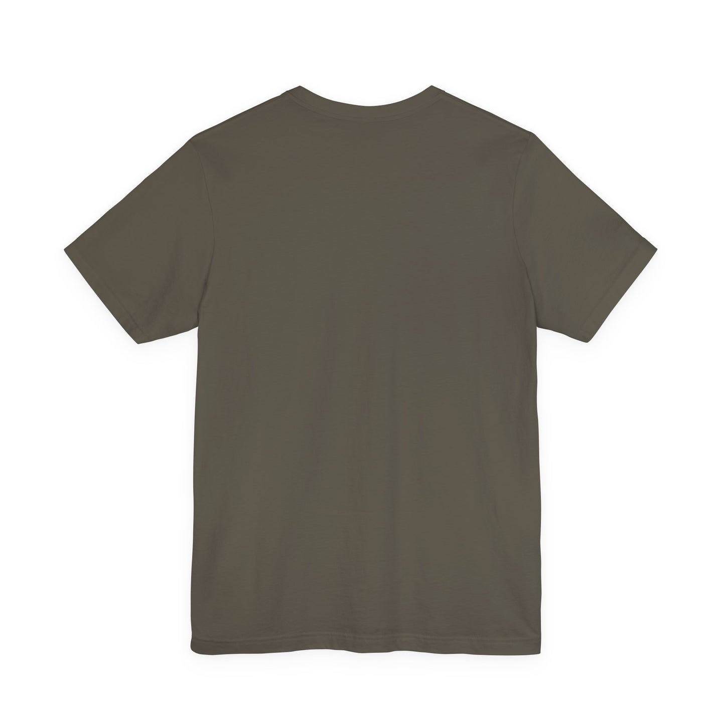 Army Bella+Canvas 3001 unisex tee with Rockstar Ninja Developer graphic and text design, detail view