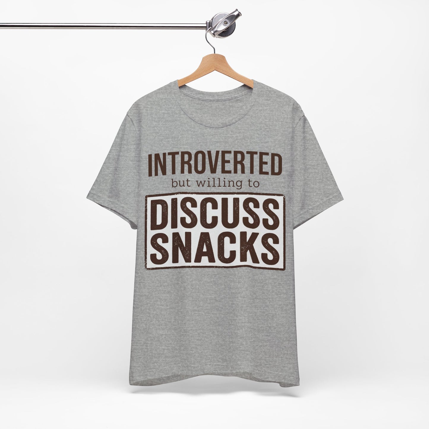 Introverted but Willing to Snack graphic on Bella+Canvas 3001 unisex tee