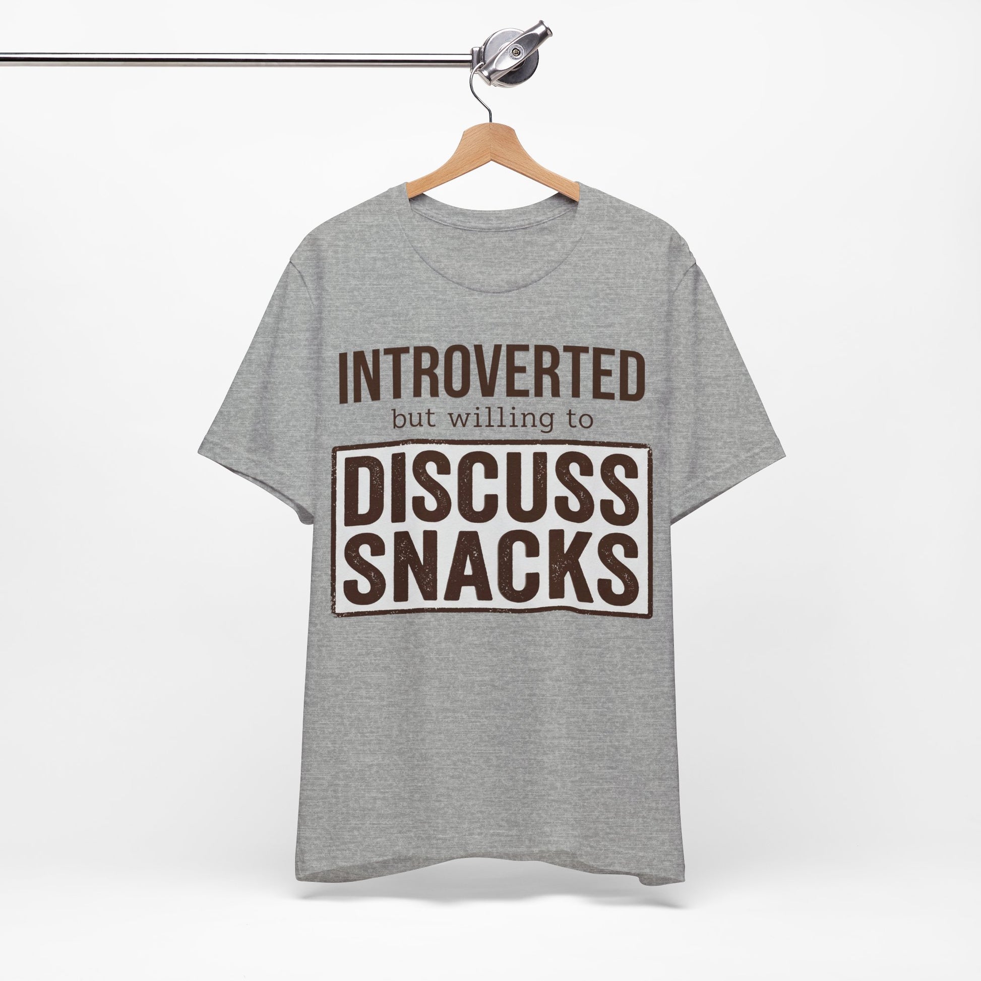 Introverted but Willing to Snack graphic on Bella+Canvas 3001 unisex tee