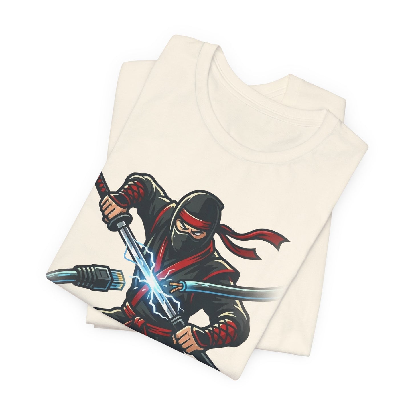 Natural Bella+Canvas 3001 unisex tee with I've Already Fixed It You Just Haven't Realized It Yet ninja design, on hanger