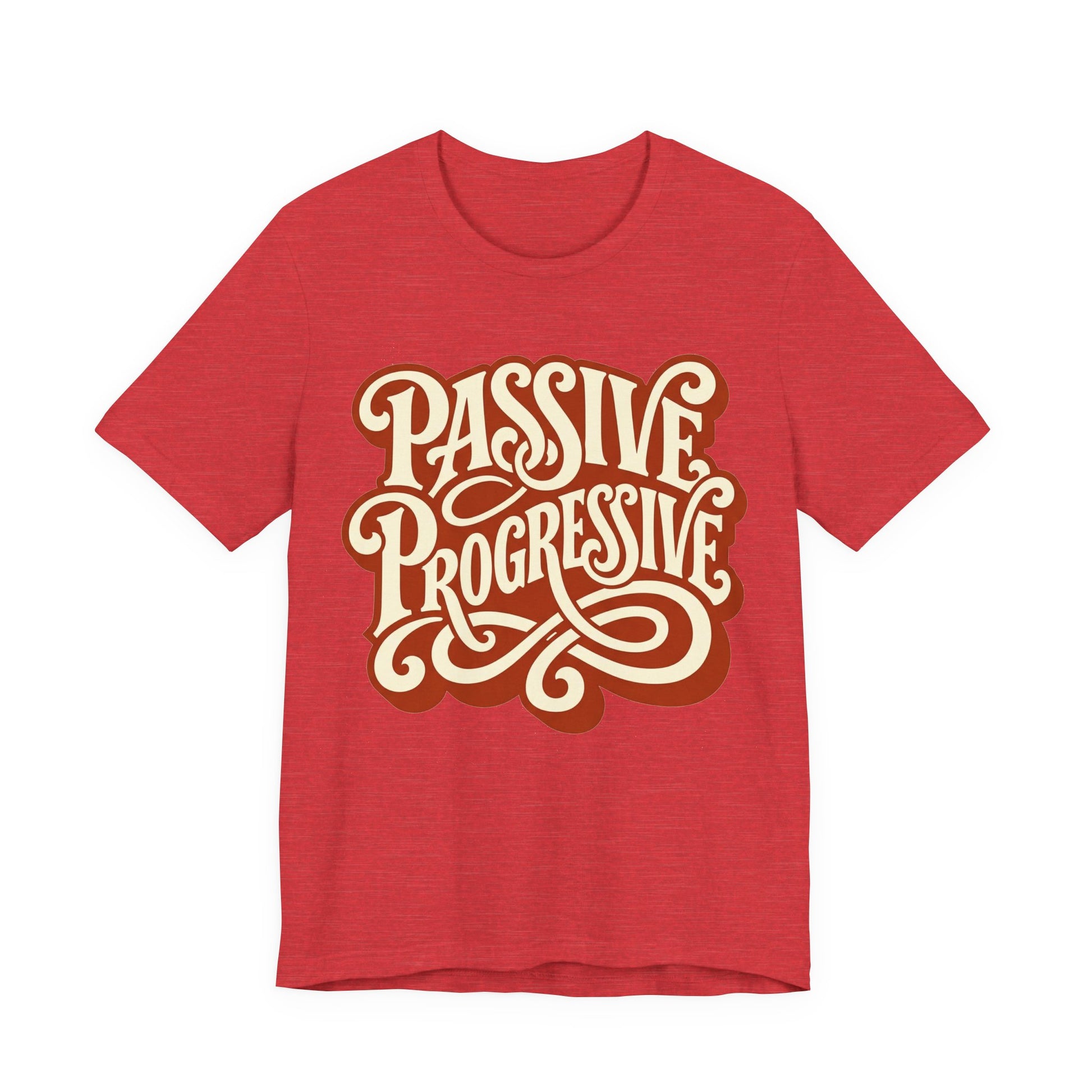 Black Bella+Canvas 3001 unisex tee with Passive Progressive graphic, detail view