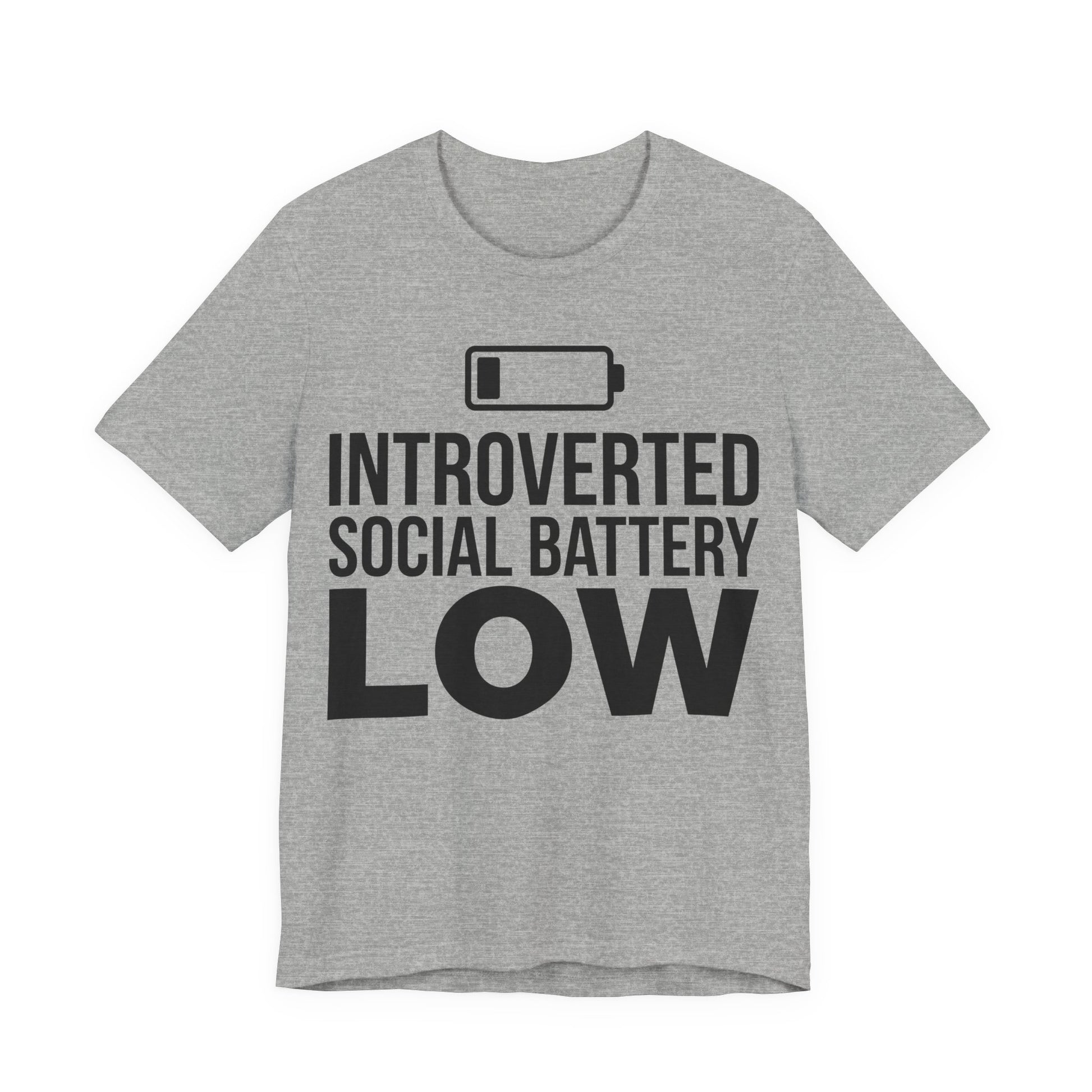 Athletic Heather Bella+Canvas 3001 unisex tee with Introverted Social Battery Low graphic